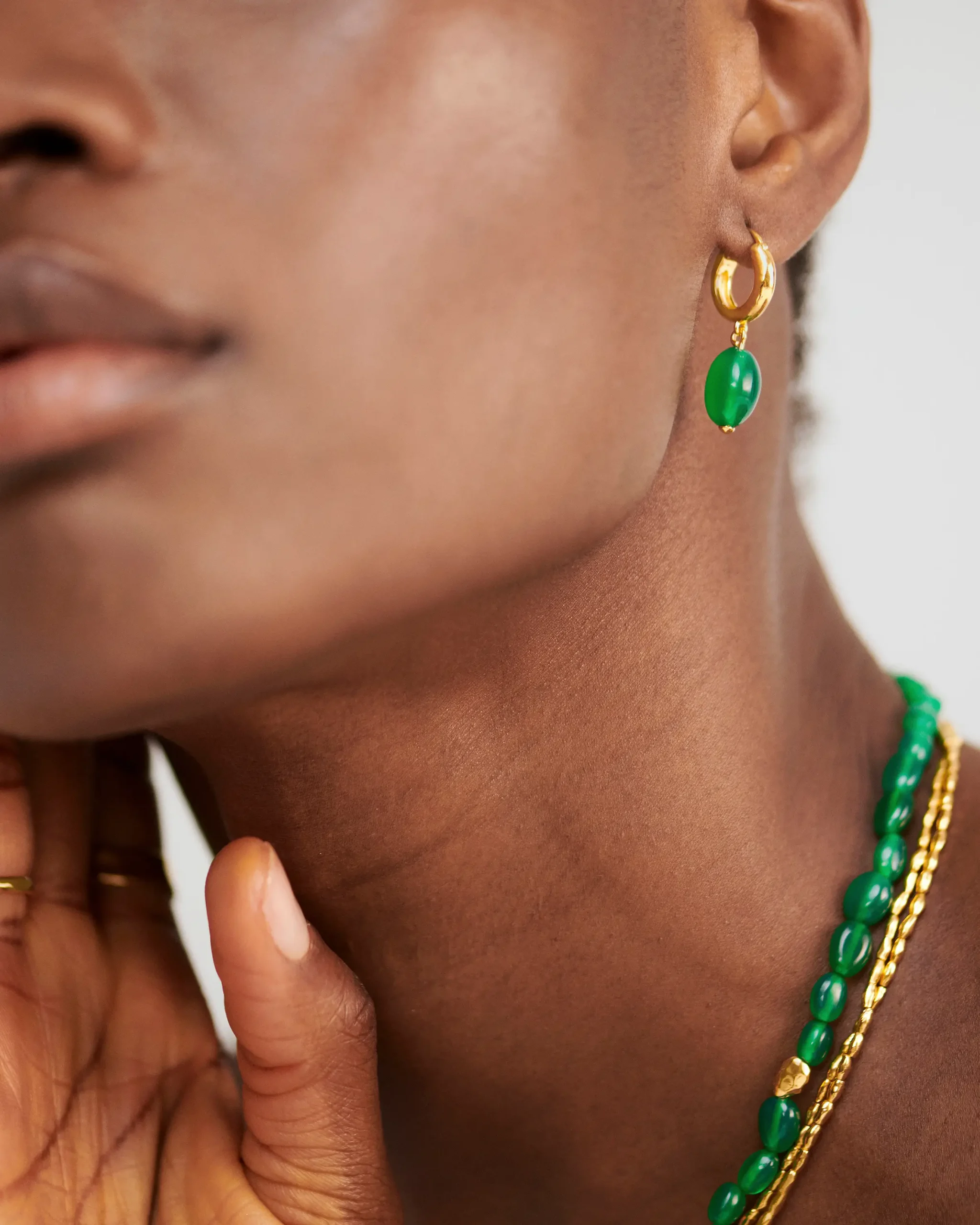 Green Gemstone Earrings - Image 4