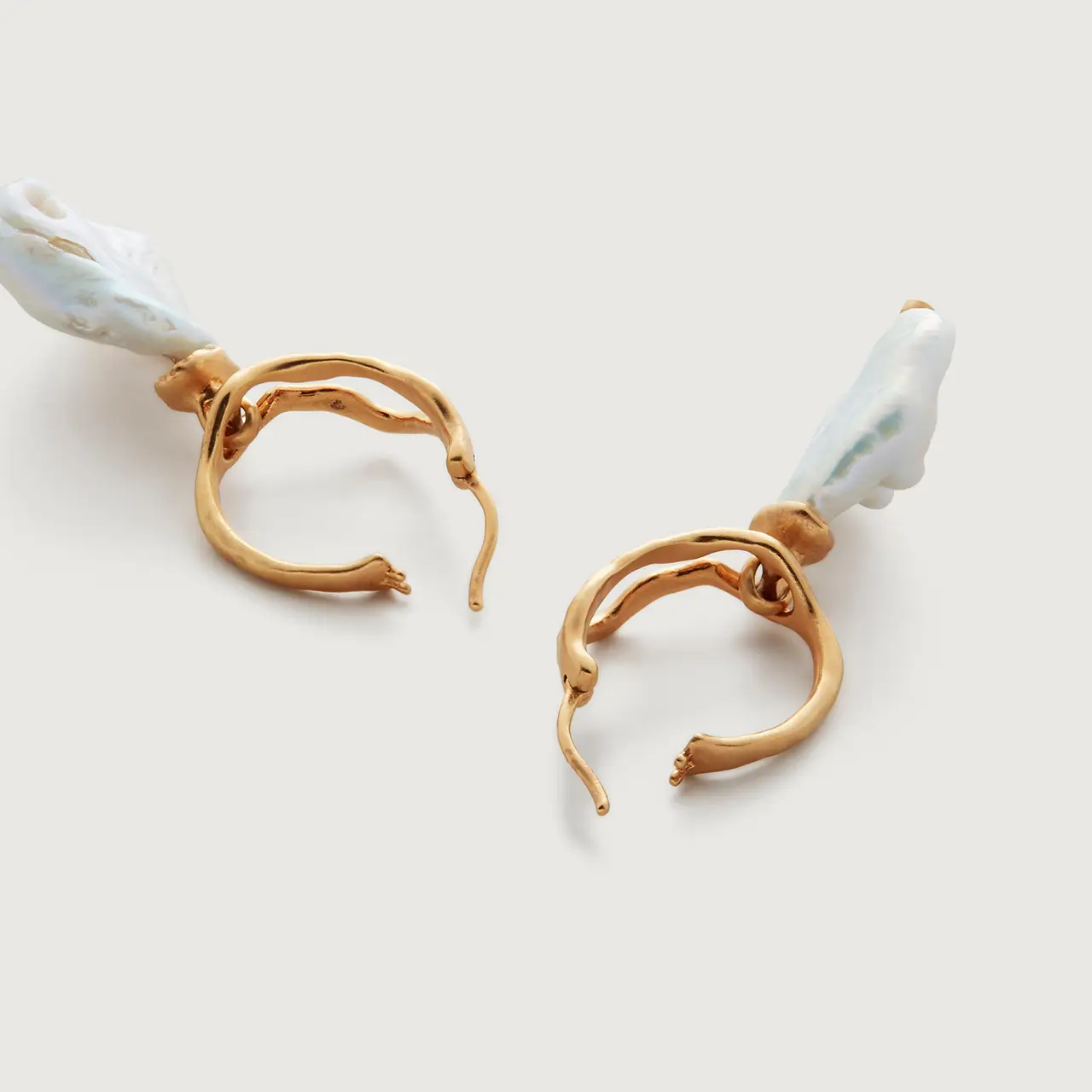 Large Pearl Hoop Earrings - Image 4